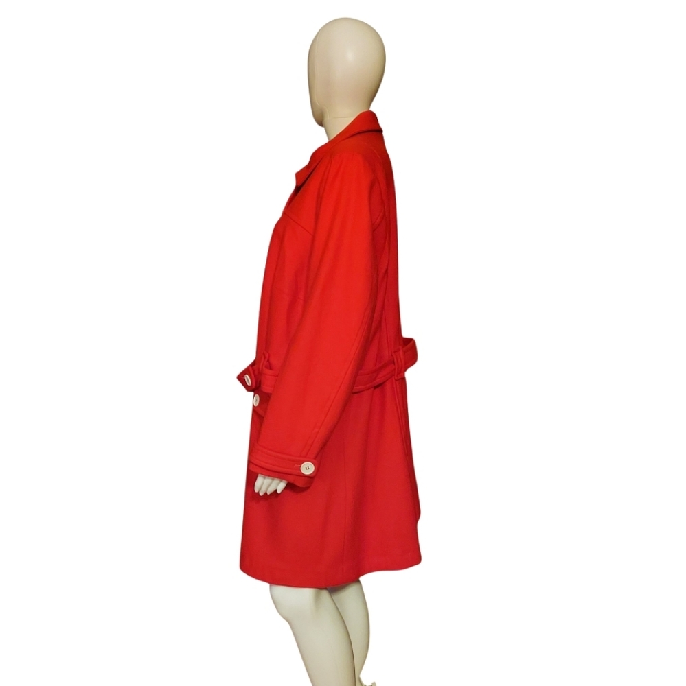Modcloth Red Mod Belted Car Coat NWT - Picture 3 of 15